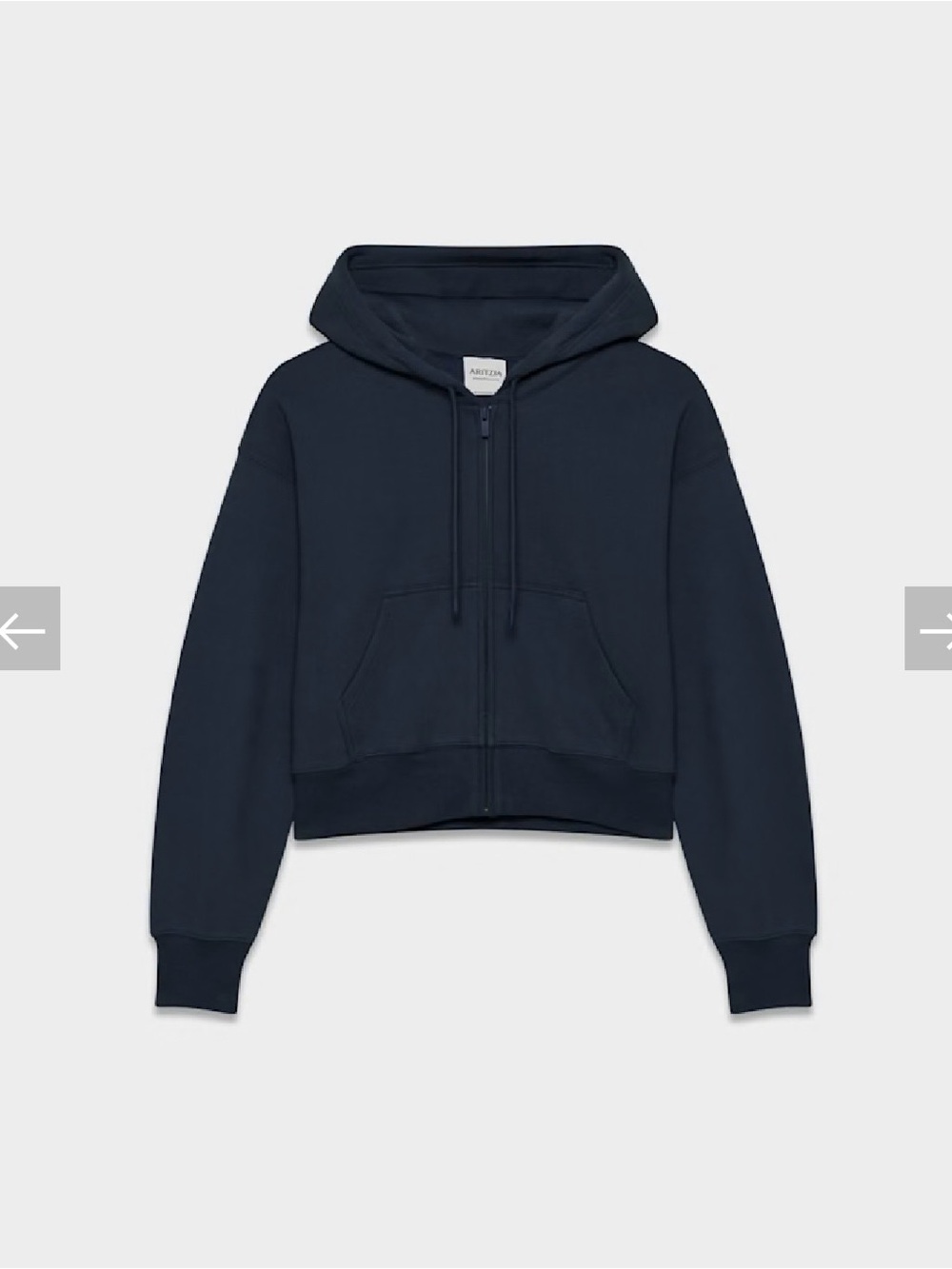 Aritzia Navy Cozy Sweatfleece Boyfriend Boxy Zip Hoodie